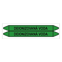 Značení potrubí, deionizovaná voda,2 ks, 450 × 52 mm